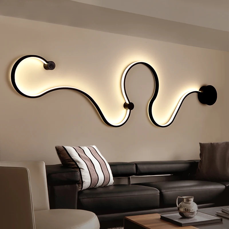 

Modern Creative LED Wall Lamp black/white Night Indoor Living Room Bedroom bedside wall lights Sconce Lampe Decoration Fixtures