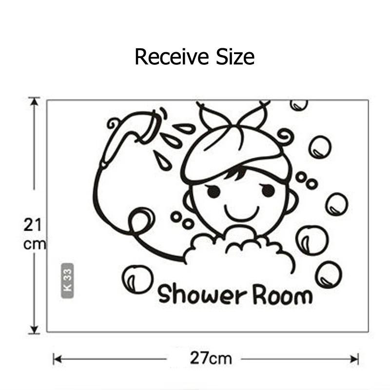 Cartoon Funny Bathe Baby Pattern Wall Sticker For Kids Bathroom Shower Room Art Decals Stickers Home Decor Cute Wallpaper