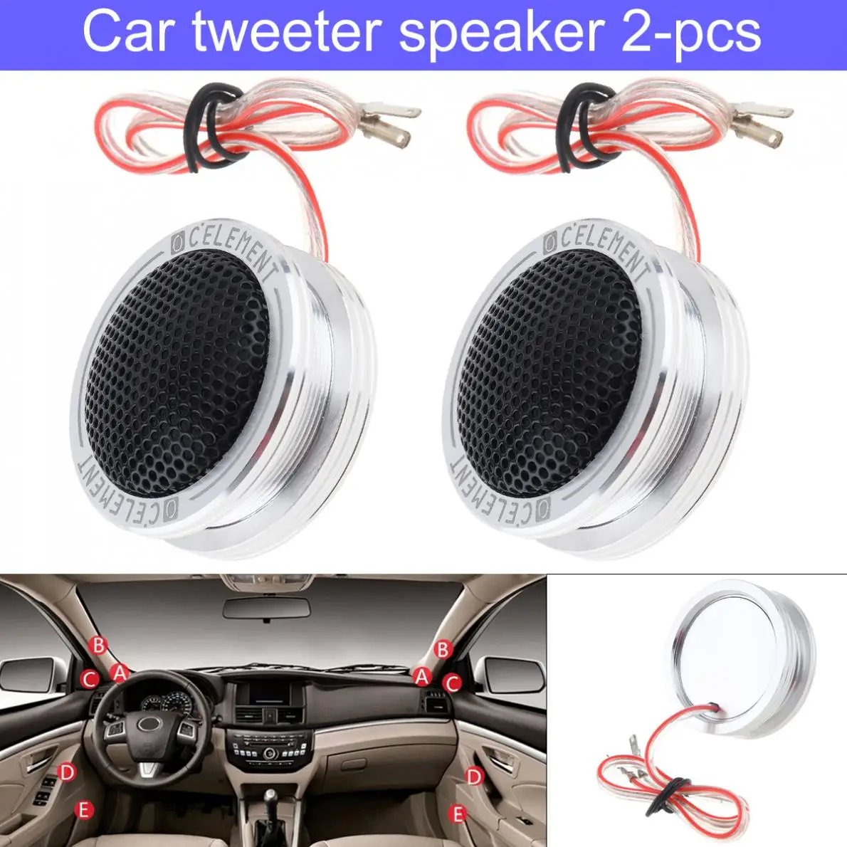 1 Pair 150W Universal Aluminium Shell Silk Stretch Film High Efficiency Mini Dome Car Tweeter Speakers for Car Audio System