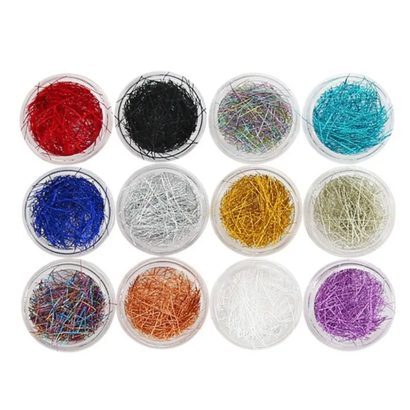 12 Pcs/set Mixed Color Grid Thin Line Metal Wire Epoxy Filling Material Mold Crafts Making for Mini New Nail Art DIY Jewelry