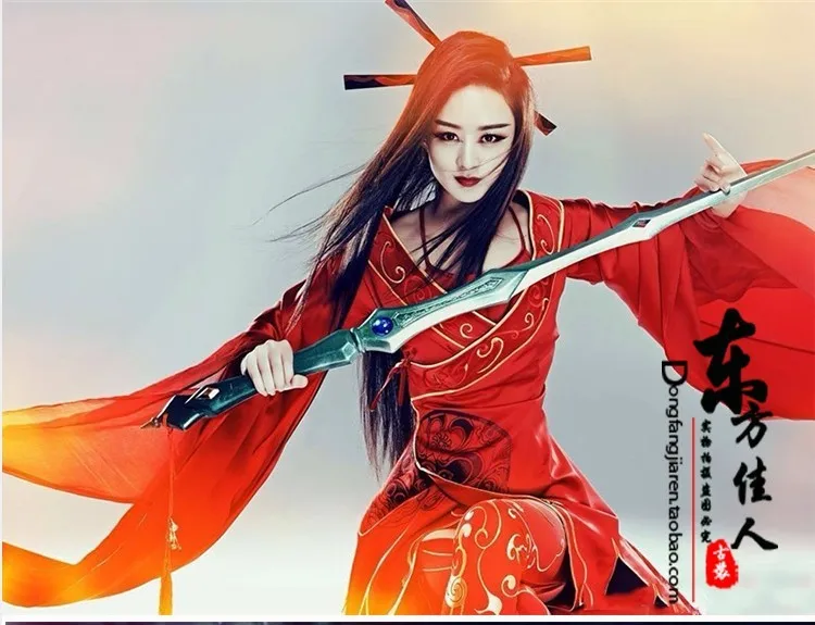 Latest TV Play Hua Qian'Gu Actress Zhao LiYin Same Design Red Photography Costume Computer Game Cosplay Evil Goddess Costume