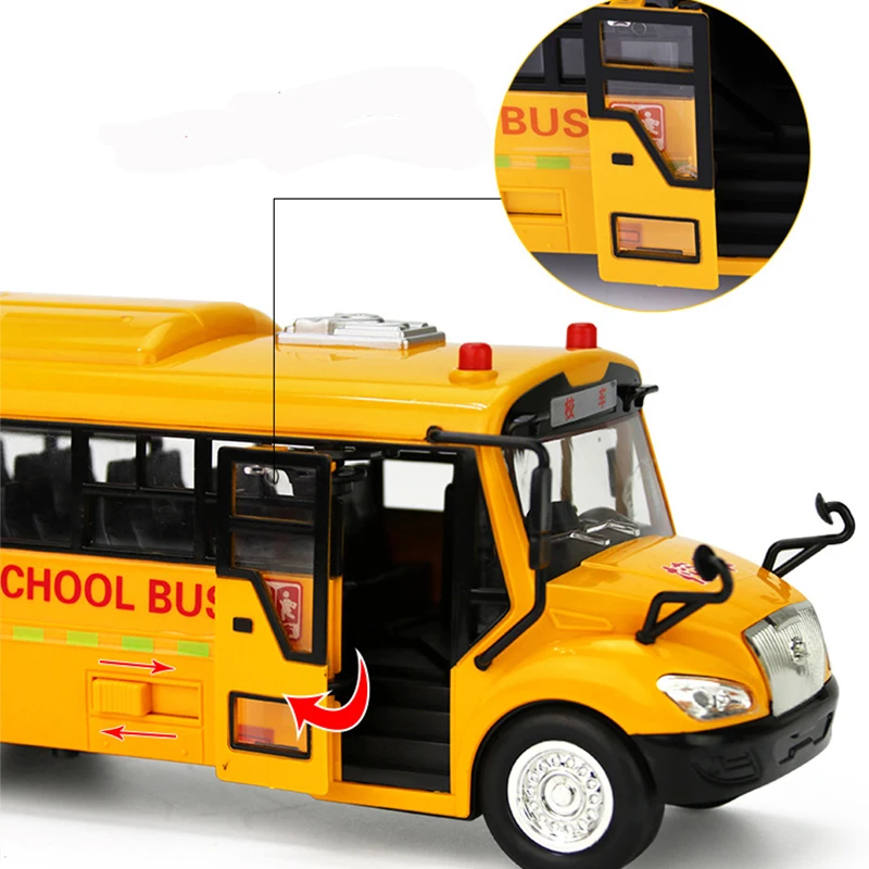 29CM Inertia School Bus Model Toy Acousto-optic Public Bus Kids Boy Toys Car Chinese Music Story Learning Machine