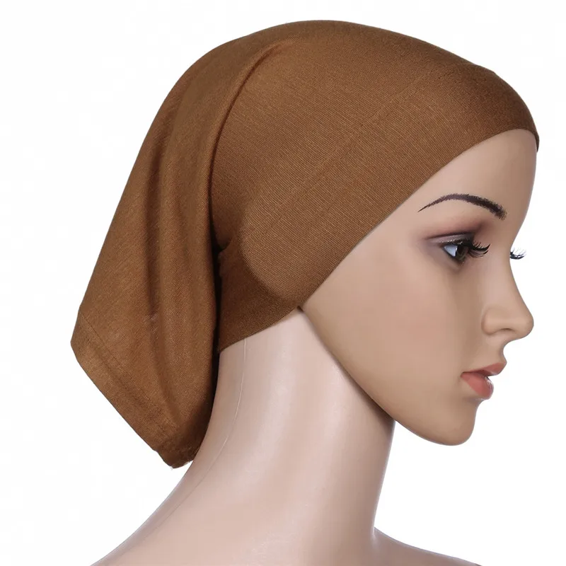 2019 kobiety zwykły wewnętrzna bawełna szalik głowy hidżab islamski headwrap solidna pełna cover-up femme panie bonnet kapelusz muzułmański hijabs sklep