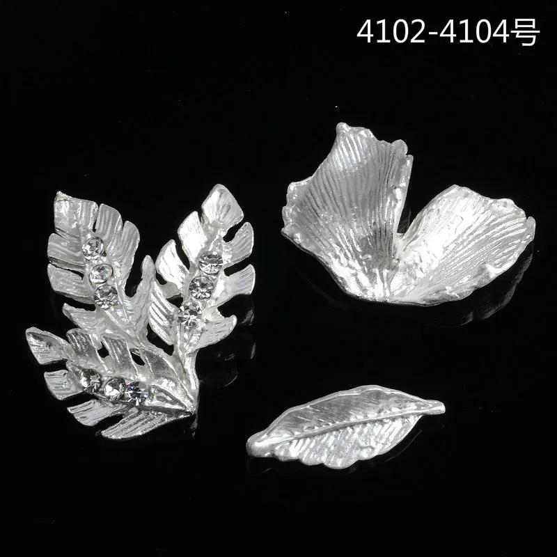 

50pcs/lot New Silver Color Clear Crystal Leaf Charms Pendant Fanshion Jewelry Findings Handmade Craft