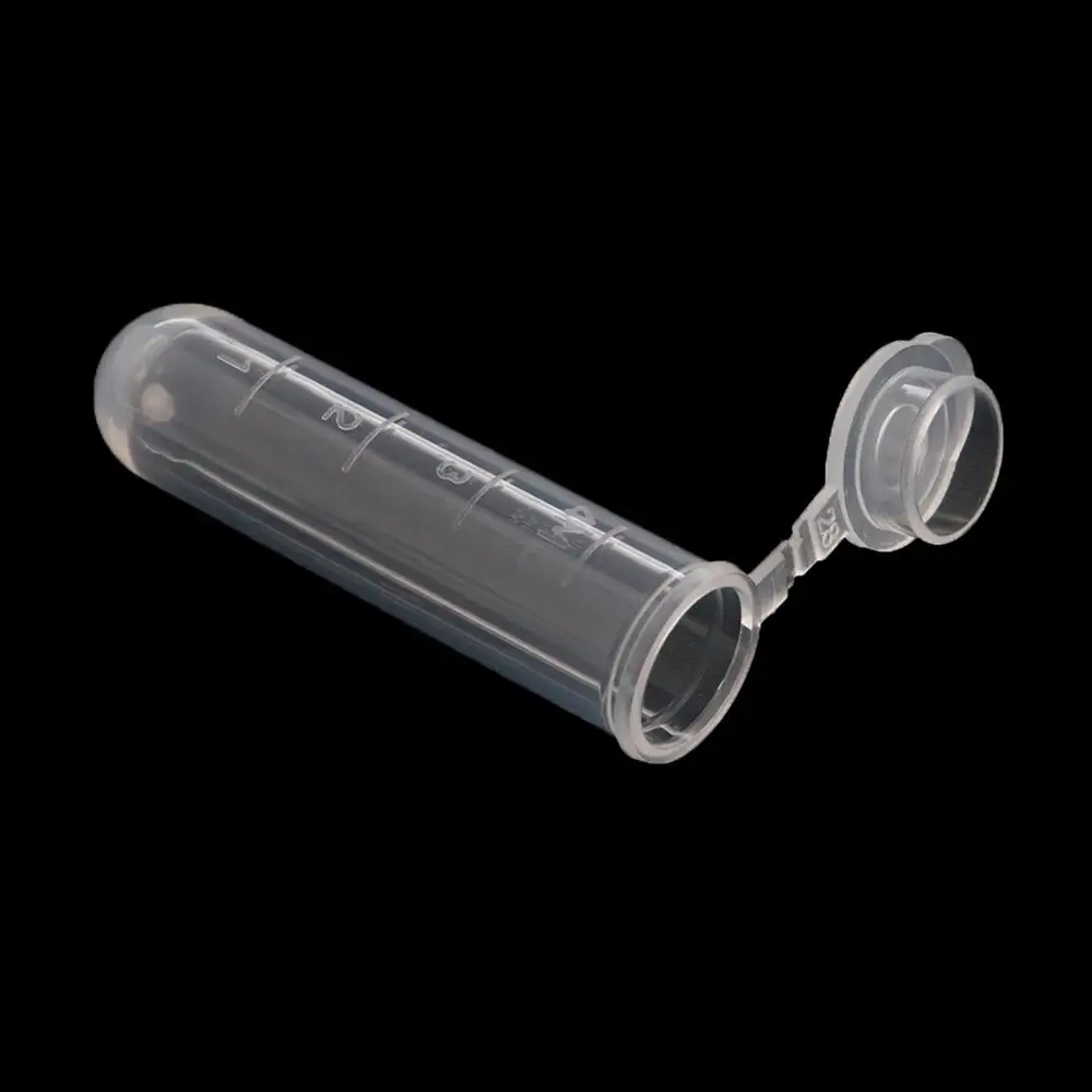 Nuovo 50Pcs 5ml di Plastica Trasparente A Scatto Cap Centrifuga Tubi Fiale Del Campione di Laboratorio Contenitore