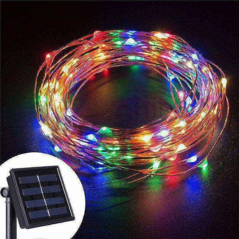 

1Set 10M 33FT Waterproof Solar Powered LED Holiday String Lights Christmas Wedding Party Festival Twinkle Decoration Lamp Bulb