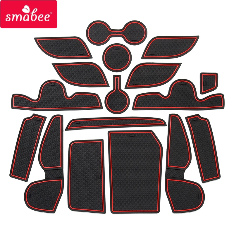 Smabee Gate Slot Mat For Hyundai Tucson 2019 2020 Anti-Slip Mat Interior Door Pad Cup Holders Non-Slip Mats Car Sticker 17pcs