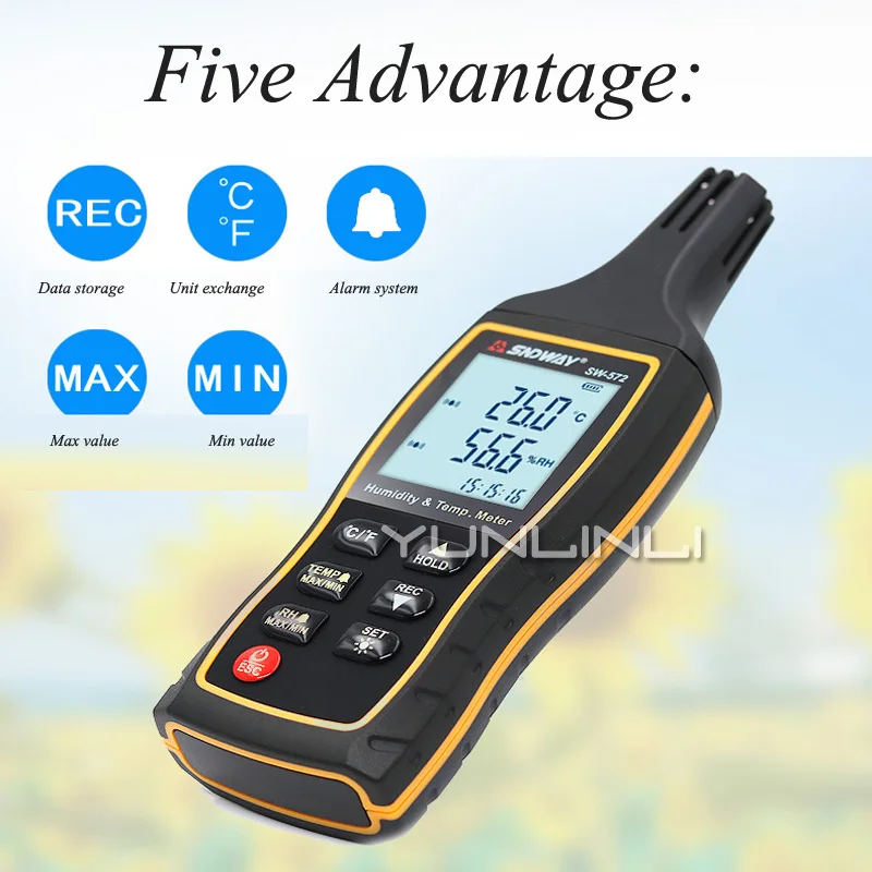 

Handheld High-sensitivity Digital Temperature / Hygrometer Industrial High-precision Temperature / Hygrometer SW-572