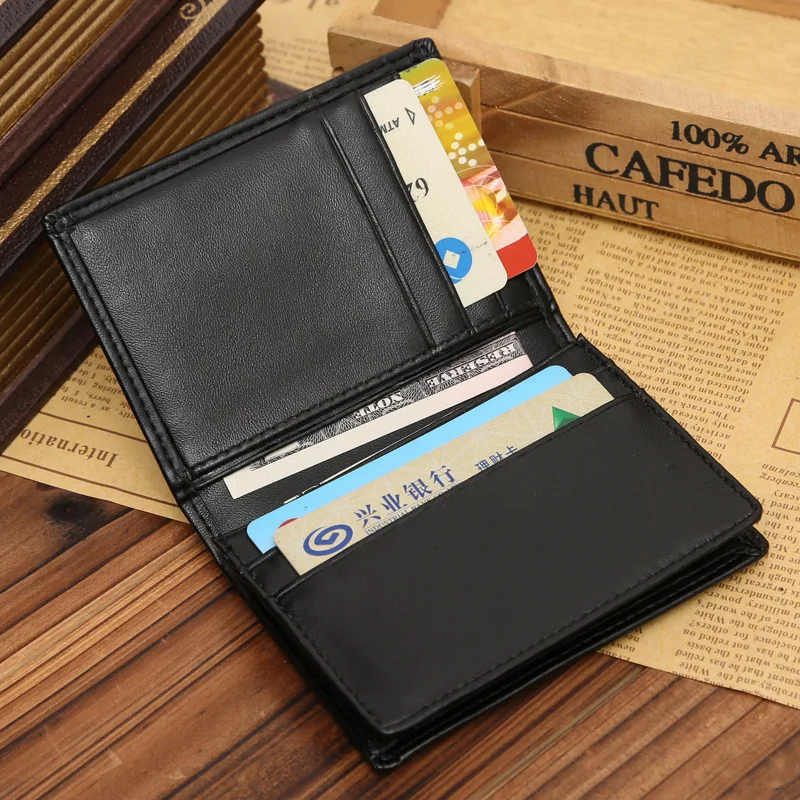 Hot Sale Luxury Small Men\'s Credit Card Holder Business Style Leather Card Case Wallet For Man Mini Male Purse