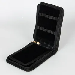 Estuche portátil para bolígrafos estilográficos, bolsa de lápices de Color negro, estuche de cuero PU con cremallera para 12 bolígrafos, regalos, suministros escolares de oficina