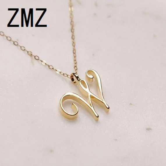 

ZMZ 50pcs/lot 2019 Europe/US fashion English letter pendant lovely letter W text necklace gift for mom/girlfriend party jewelry