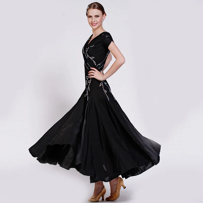 Customized Lady Ballroom Dancing Dress Modern Dance Competition Costume Waltz Tango Foxtrot Quickstep Suit Promotion B-2772