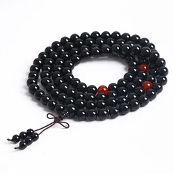 Black Obsidian Bracelet Carnelian 108 Beads Stretch Bracelets 6mm Buddhist Mediation Prayer Beads Mala Fashion Woman Bracelets