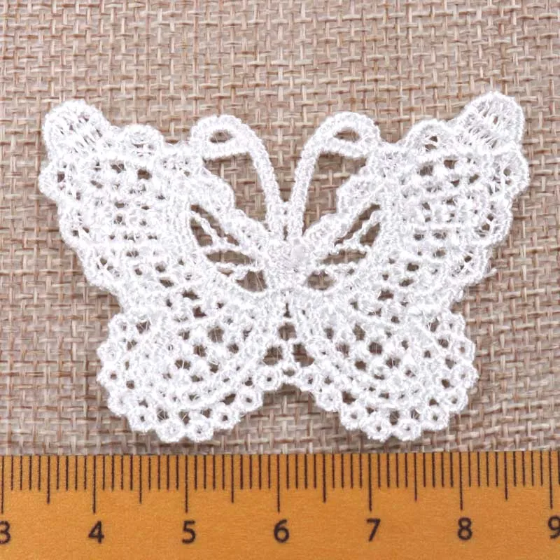 Mix Vintage White Flower Embroidery Lace Fabric Appliqued Sewing Patch Ribbon Lace Fabric Garment Accessory Decoration 10-50pcs