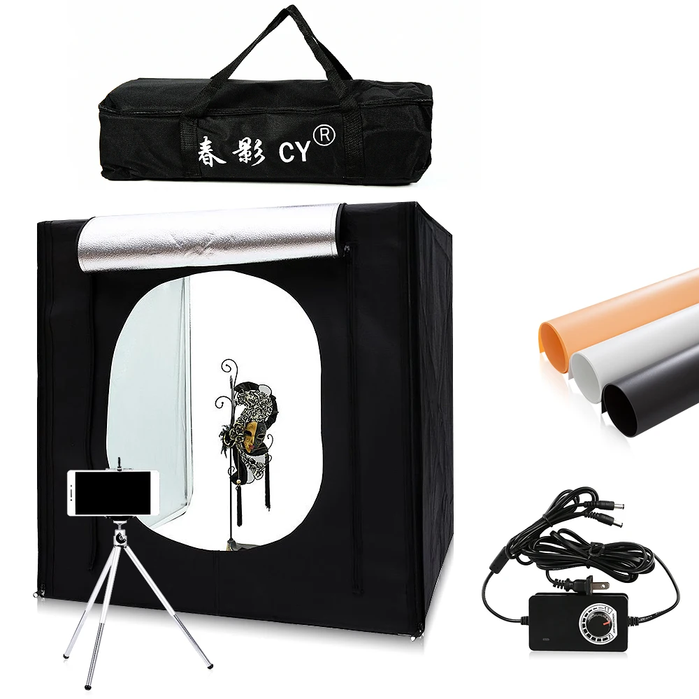 80*80 Photo Studio LED soft box Shooting photo light tent set+3 Backdrops+dimmer switch Children's clothing shoting tent kits