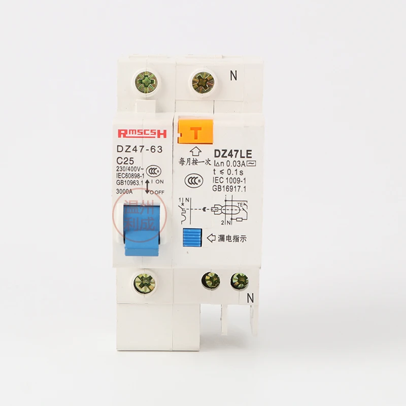 

DZ47LE circuit breaker leakage air switch with leakage protector 1P+N 2P 3P 4P 6A-63A