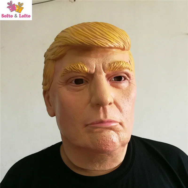 Free Shipping Sarcastic Mask Soft Rubber President T Scary Halloween Party Costume Dress Make up Horror Prank Joke Supply Gifts