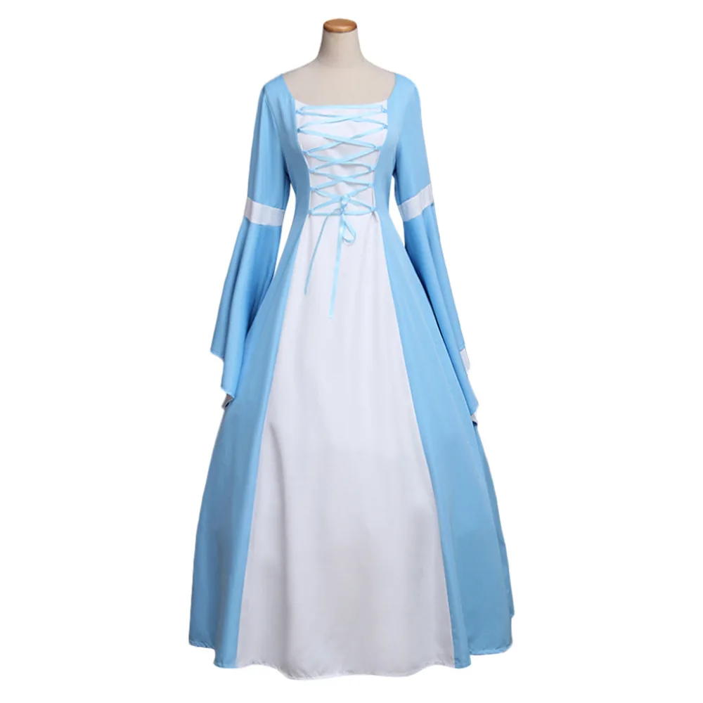 

Medieval Costumes For Women Gothic Blue Vintage Long Medieval Renaissance Victorian Elizabeth Dress Custom Made