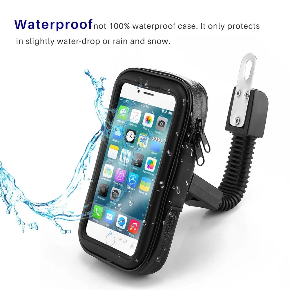 Untoom Waterproof Motorcycle Motorbike Phone Holder Cell Phone Mount Bracket for Scooter Rearview Mirror Stand for iPhone Xiaomi