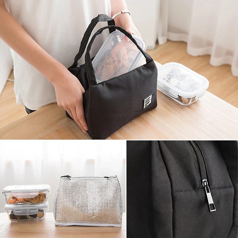 New Thermal Insulated Lunch Bags Men Portable Travel Work Lunch Box Bento Pouch Women Kids Tote Cooler Bag Food Storage Bag