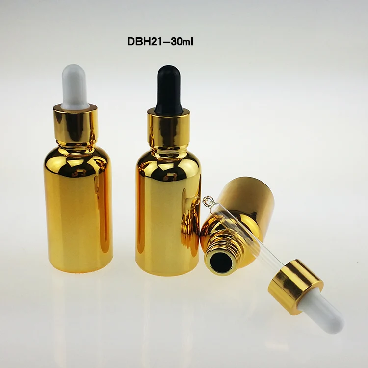 

100pcs luxury 30ml glass empty dropper bottle , golden 30 ml dropper tops for essential oils , wholesale dropper glass bottles