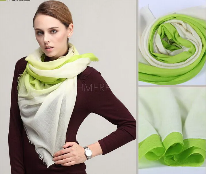 Elegant 2 tone gradient color 100% 200 wool scarf Shawl Wrap Women's Girls Ladies mens Scarf Christmas gift  7pcs/lot #3964