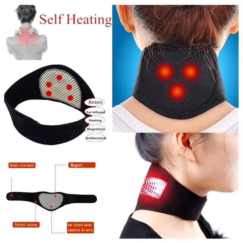 Health Care Neck Support Massager 1Pcs Tourmaline Self-heating Neck Belt Protection Spontaneous Heating Belt Body Massager Tools