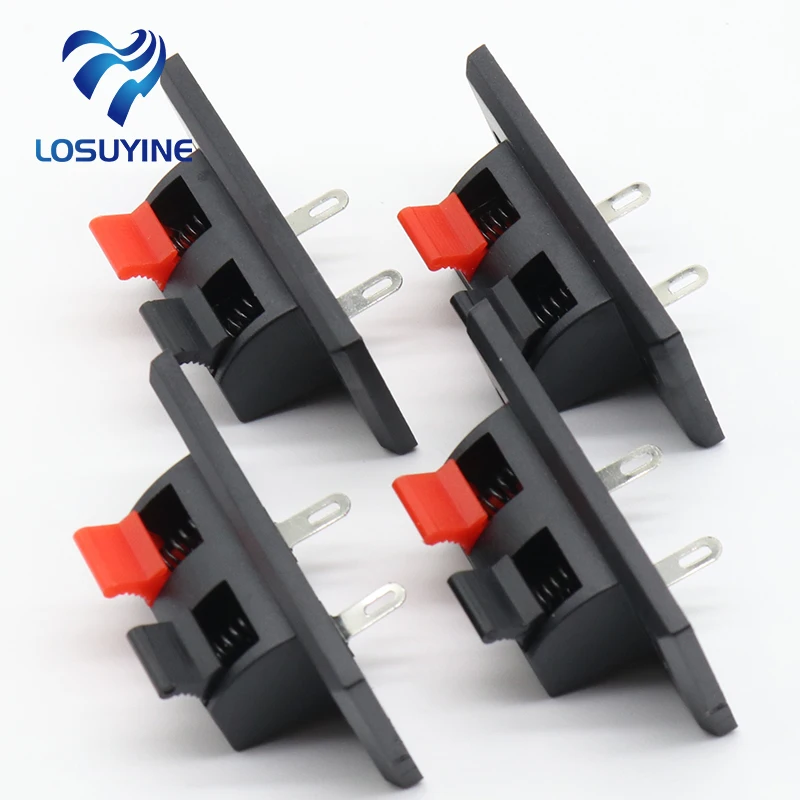 

2017 Hot 5 Pcs 2 Positions Connector Terminal Push in Jack Spring Load Audio Speaker Terminals
