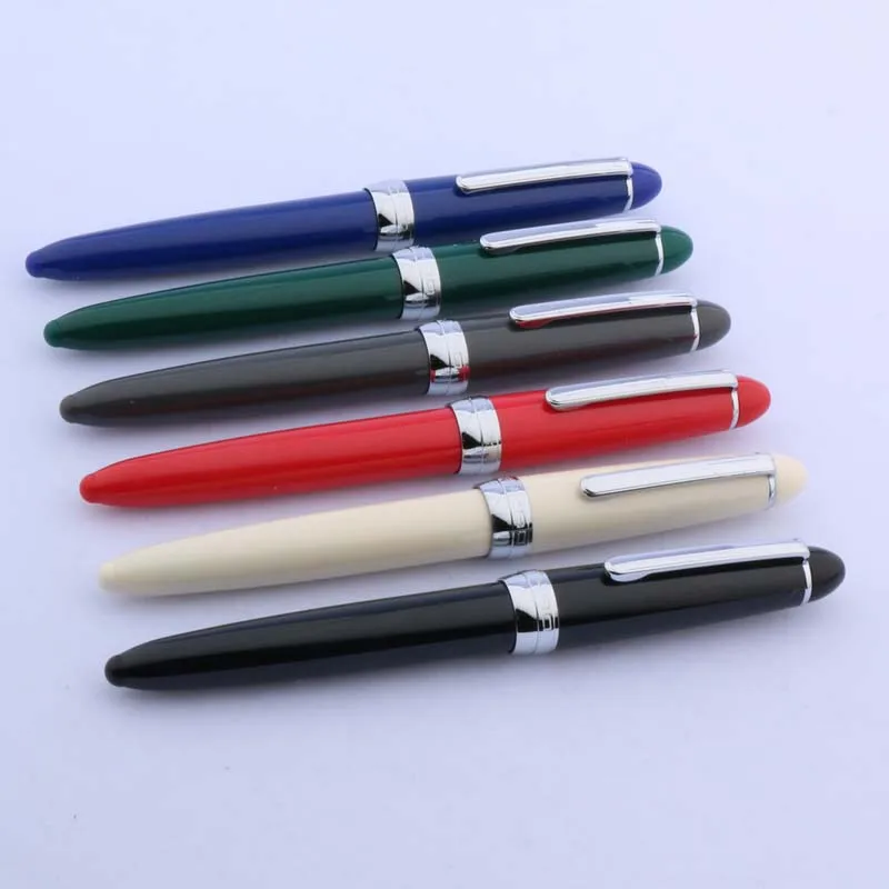 Jinhao 992 caneta fonte de plástico, clipe giratório transparente, estilo clássico, material de escritório para estudantes