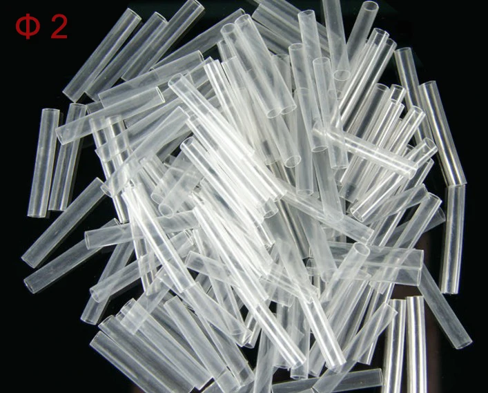 20M 2mm Dia Ratio 2:1 Clear Transparent Non Halogen Thick Wall Soft Audio Cable Headset Line Heat Shrink Shrinkable Tube