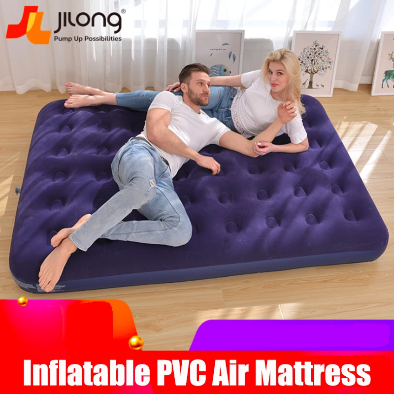 

Flocking Comfortable Inflatable Air Bed PVC Portable Air Mattress Eco-friendly Outdoor Camping Wholesale