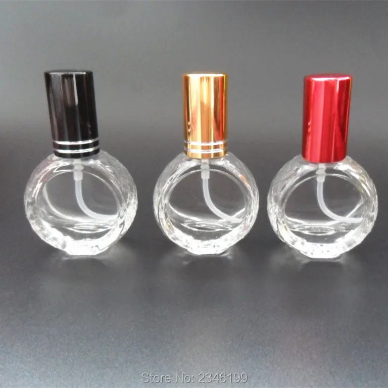 

10ML Empty Glass Atomizer Small Flat Oblate Glass Perfume Bottle, 10CC Small Parfum Packaging Vial Glass Spray Bottle, 40pcs/lot