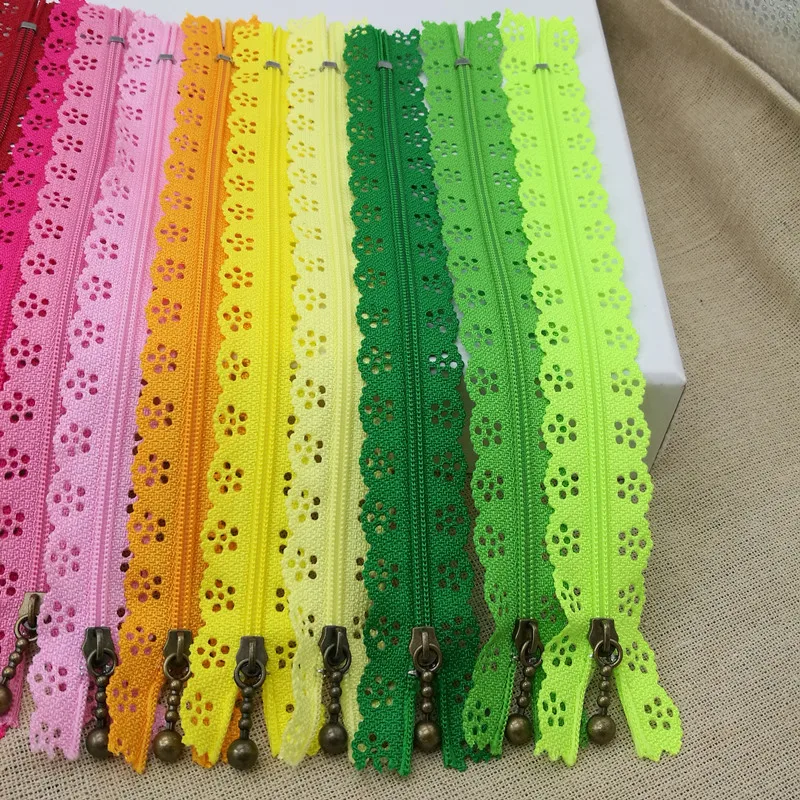 5pcs 3# 25CM 24 Colors lace Nylon Coil Zippers DIY Tailor Sewing Tools Garment Accessories cremalleras costura