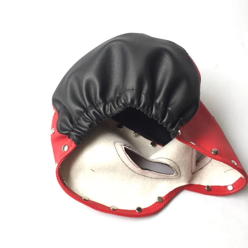 2025 جديد بولي Leather الجلود عبودية الملكة هود القبعات إيباتش قناع الوجه الكلب الرقيق الكبار BDSM المنتج ألعاب السرير لعبة الجنس 086