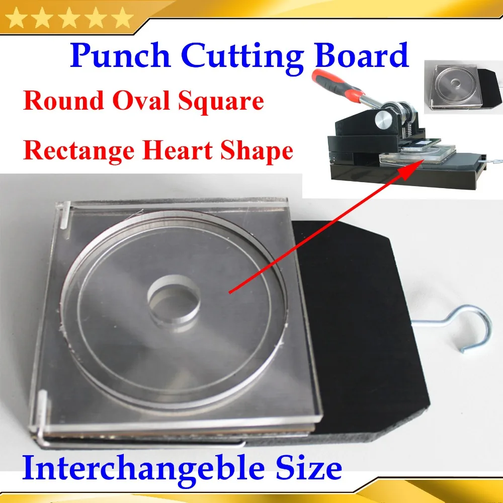 Big Size Replace Cutting Board N4 25 32 37 44 50 56 58 75 110MM Heart Oval Rectangle Multi Sheet Paper Punch Cutter Button Maker