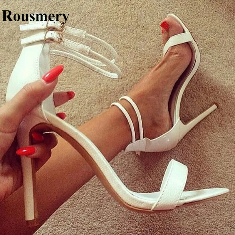 

Босоножки женские на высоком каблуке, официальная Классическая обувь с ремешком на щиколотке, очаровательные вечерние туфли, белый цвет, лето