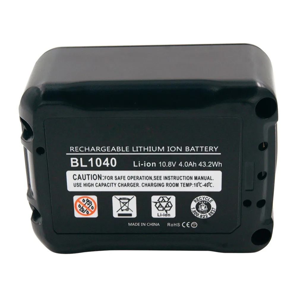 Rechargeable Battery 10.8V 4000mAh Li-ion Cordless Drills Replacement batteries for Makita Power Tools BL1015 BL1020B BL1041