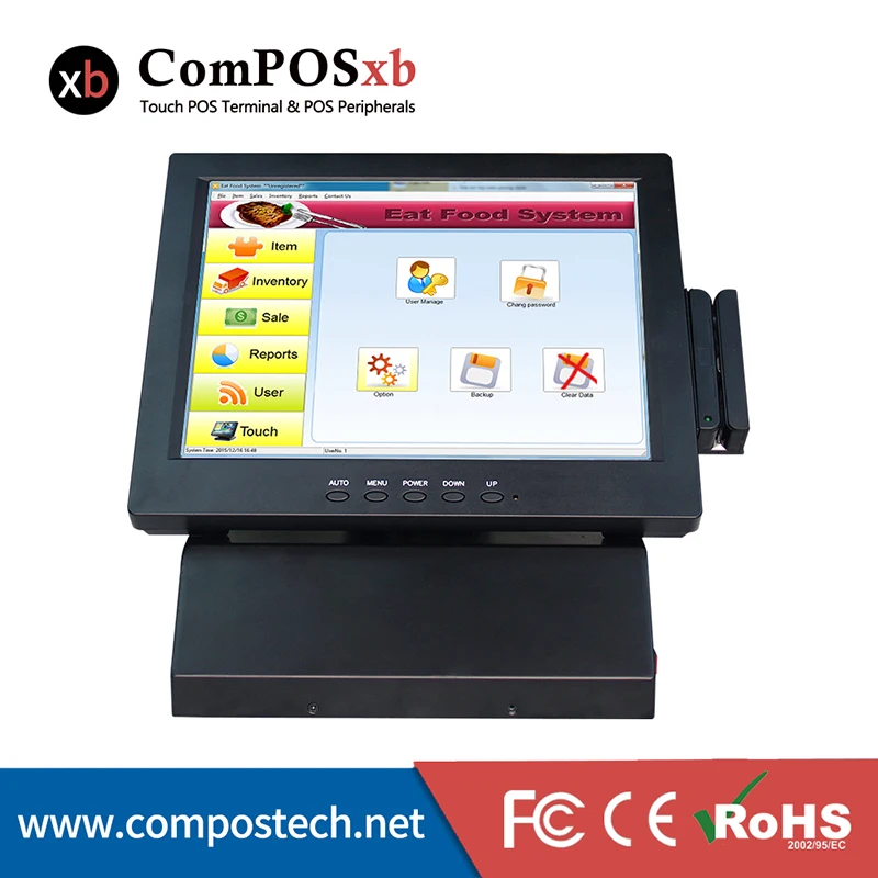 free shipping 12''  all in one touch screen pos restaurant cash register Touch POS System POS Terminal whole set