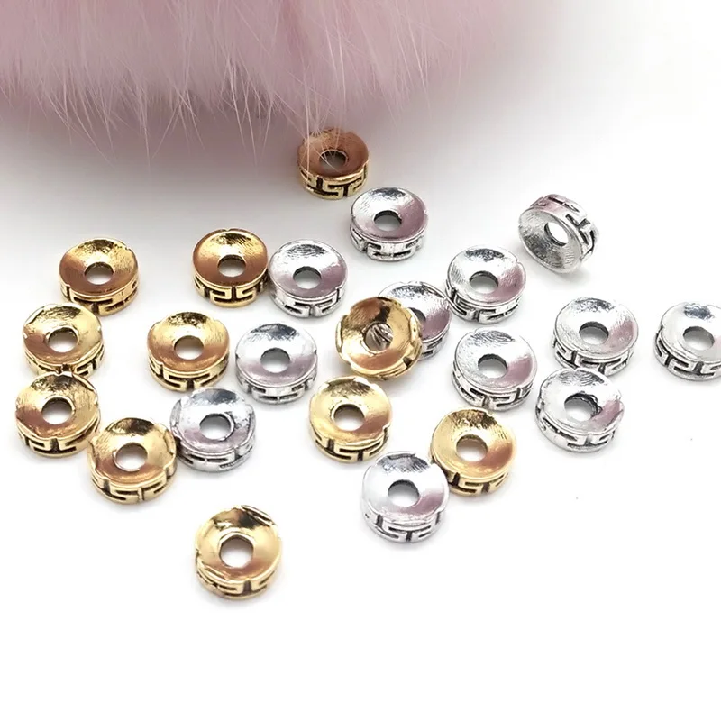 30pcs/lot 7*3mm T Pattern Concave Shape Zinc Alloy Metal Spacer Beads for DIY Bracelet Necklace Jewelry Findings Making image 2