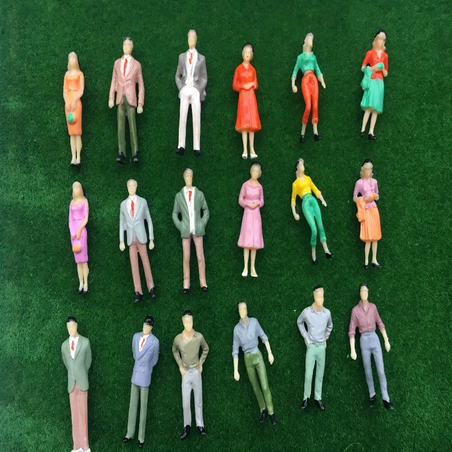 200pcs 1:50 Scale Train Building People Painted Model Train Passenger People Figures