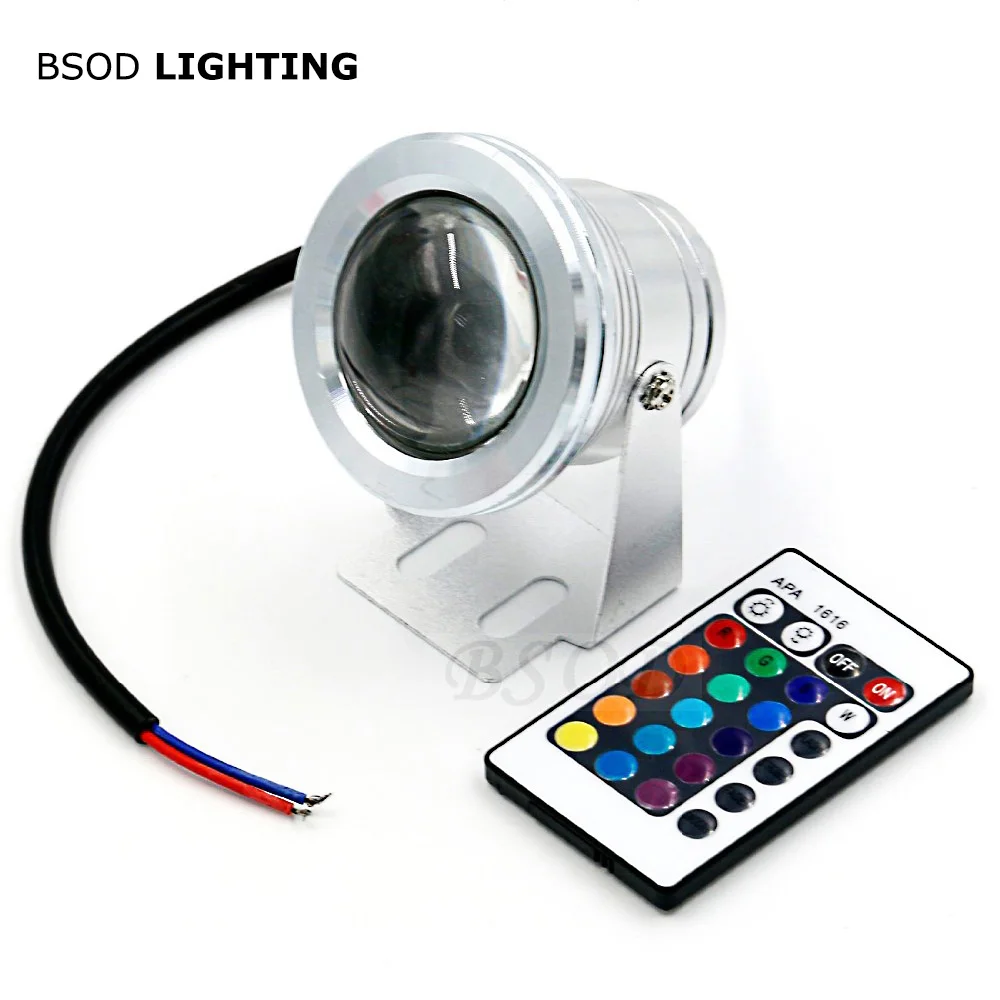 bsod refletor para piscina subaquatica de led 10w 12v a prova dagua ip68 branco quente vermelho verde azul rgb 01