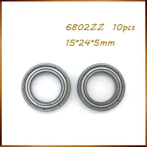 10pcs/lot free shipping 6802 6802Z 6802ZZ 15*24*5 mm chrome steel deep groove bearing 6802