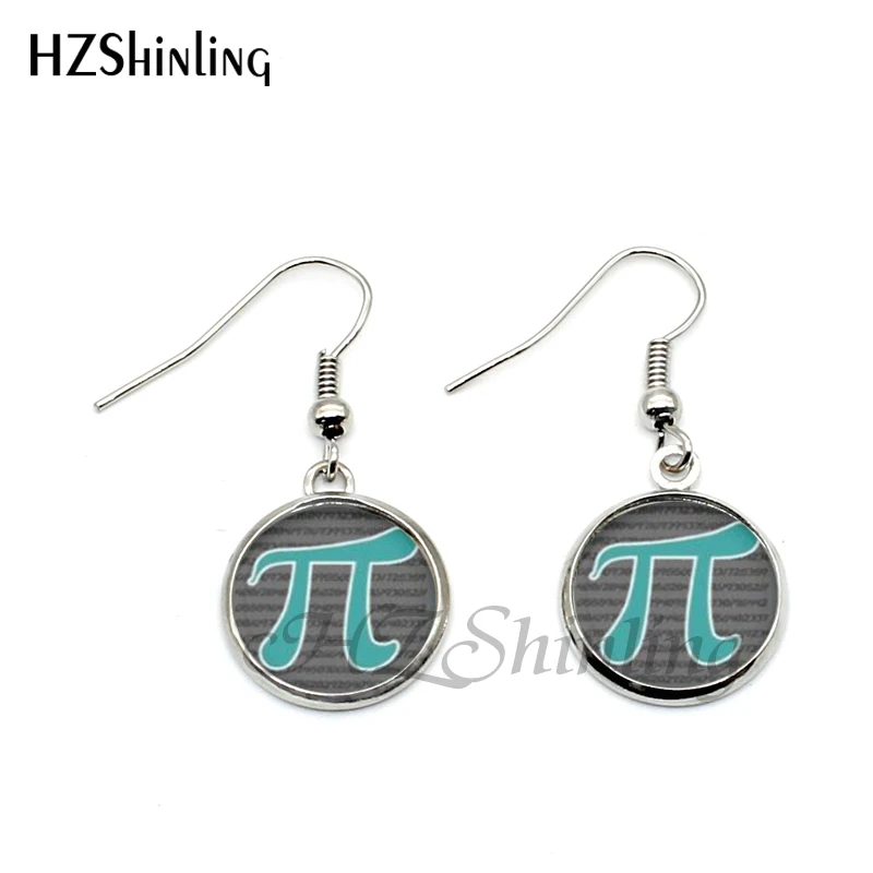 NHE-003  PI Earrings Math Jewelry Gifts Teachers Science Mathematics Symbol Black and White Art Earring