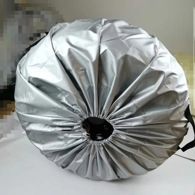 1Pc Car Tire Cover Case Silver Cloth Spare Tire Cover Storage Bags Carry Tire For Cars Wheel Protection Covers 4 Season S/L C45