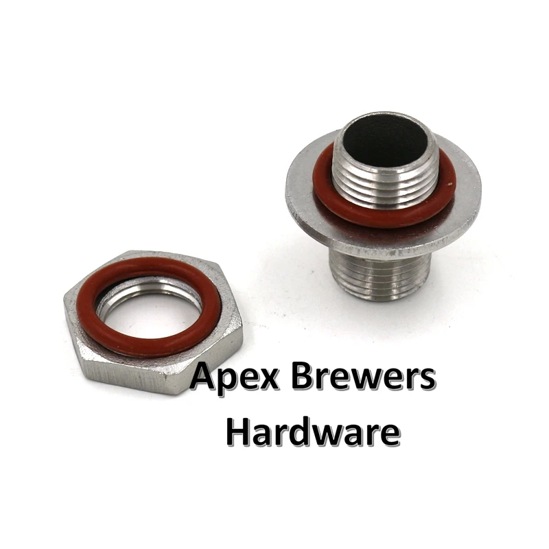 Hex Nut Weldless Bulkhead 1/2'' MPT,Brewer Hardware