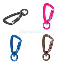 500KG Auto Locking Carabiner with Swivel Rotating Ring Outdoor Climbing Hiking Backpack Keychain Pet Leash Hook 4 Color