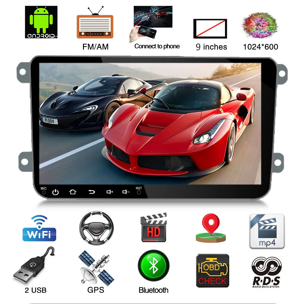 

ZOYOSKII Android 8.1 9inch CAR Radio GPS bluetooth Navigation player for vw volkswagen golf jetta passat