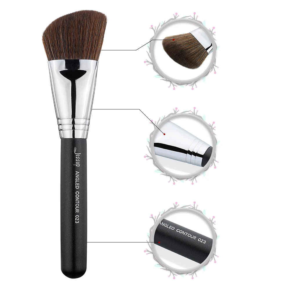 Jessup Powder brush Makeup brush Cosmetic Angle Contour Bronzer cream liquid Fiber hair 023