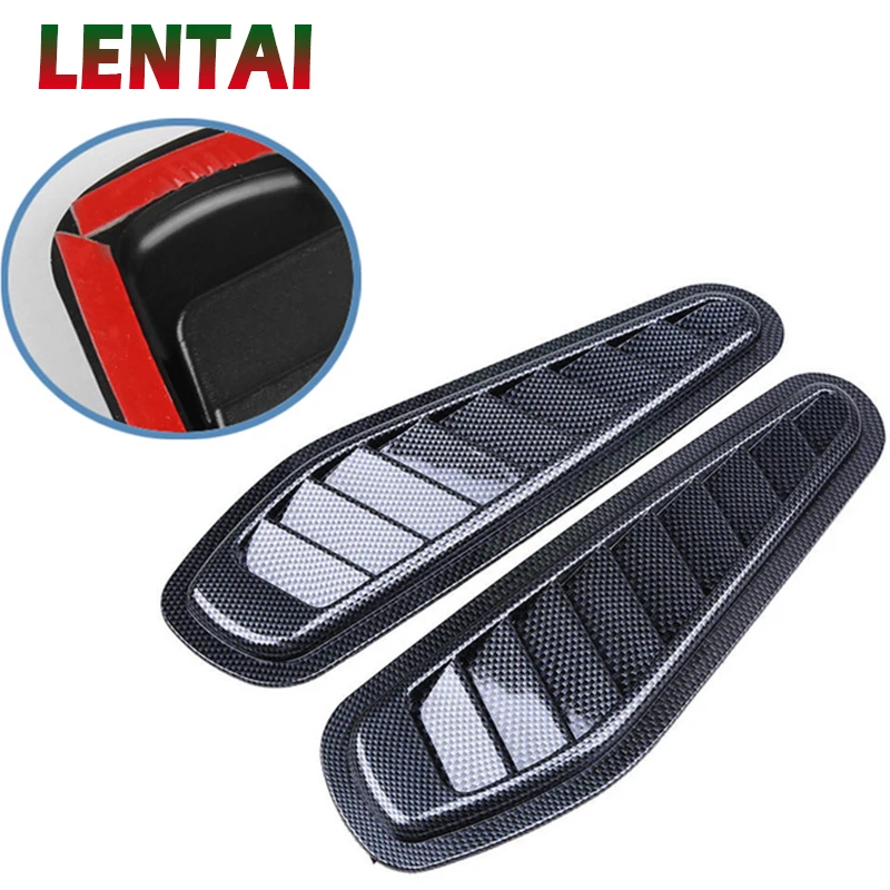 

LENTAI 1Set Carbon Fiber Car Air Flow Vent Intake Hood Scoop Vent Bonnet Cover For Peugeot 508 308 206 307 207 407 Opel Citroen