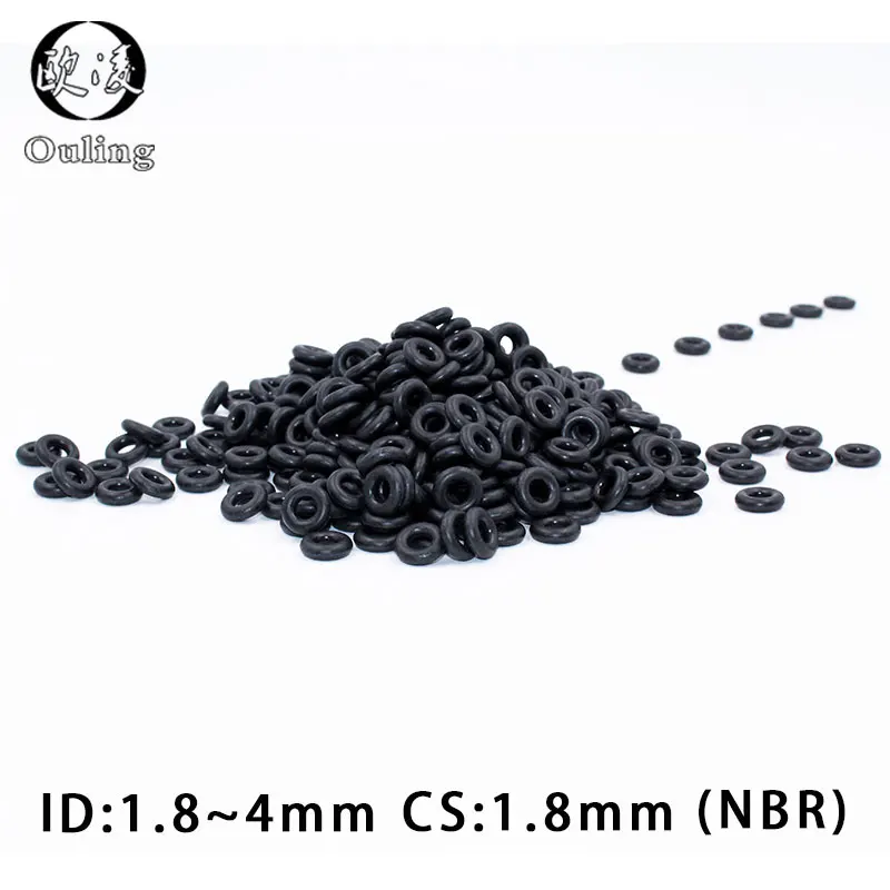 50PCS/lot Rubber Ring NBR Sealing O-Ring 1.8mm Thickness ID1.8/2/2.24/2.5/2.8/3.15/3.55/3.75/4mm Nitrile O Ring Seal Gasket-.-